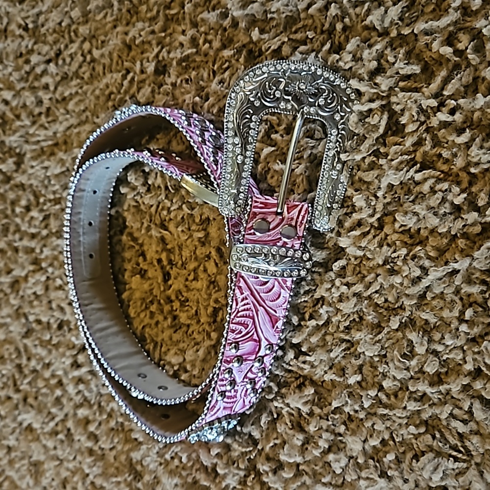 Women's Pink Studded Belt Sz L NWT